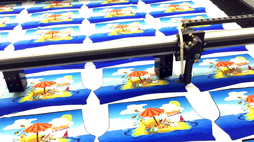 Digital printing garment fabric laser cutting